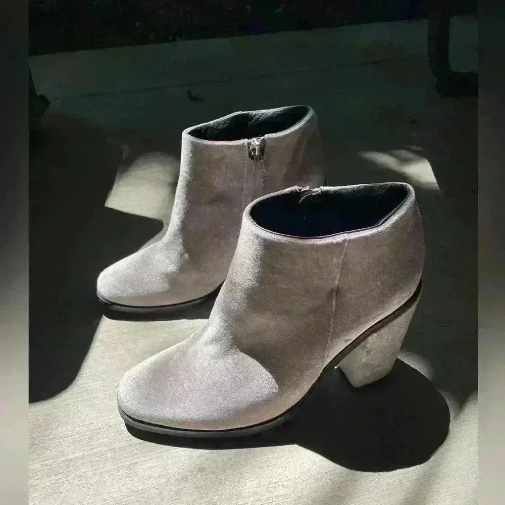 Sol Sana Taupe/Silver Velvet Booties Size EU 38